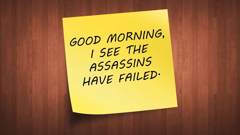 note with assassination message