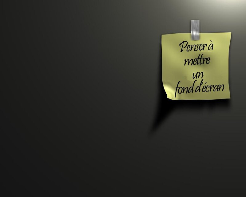 note with french text