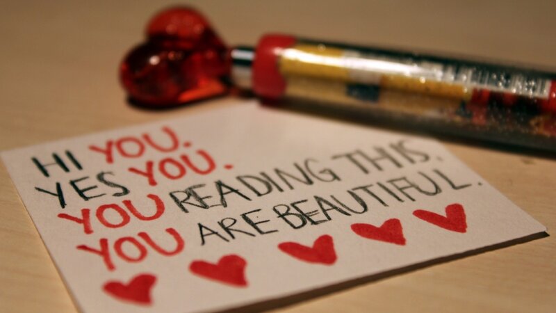Note with Handwritten Message — Red, Affectionate