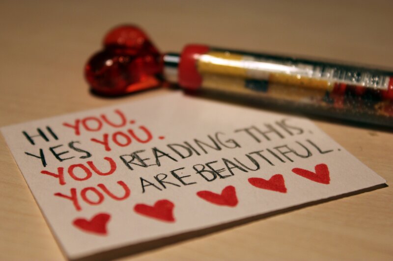 Note with Handwritten Message — Red, Intimate