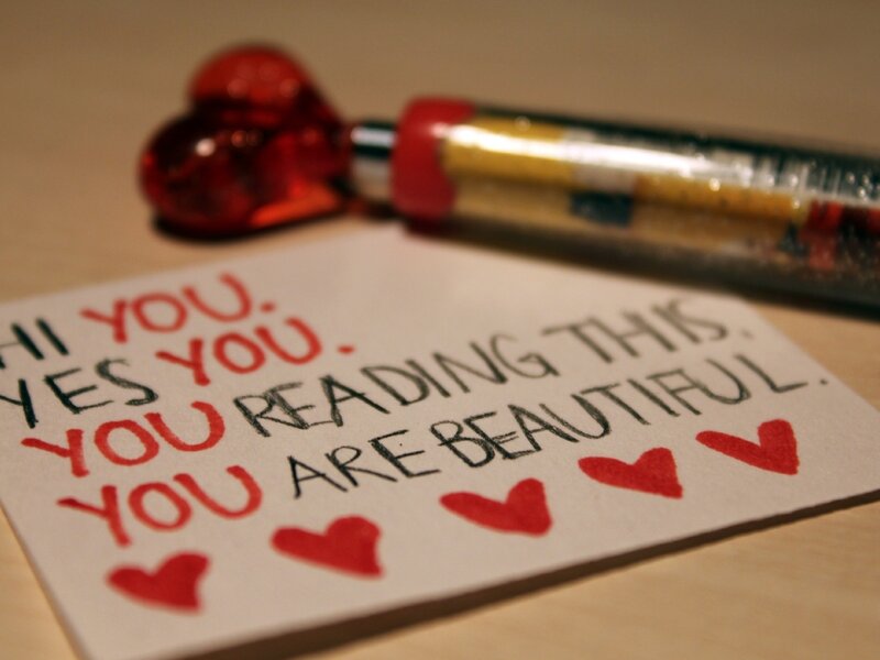Note with Handwritten Message — Red
