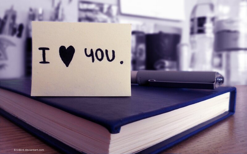 Note with I Love You — Blue