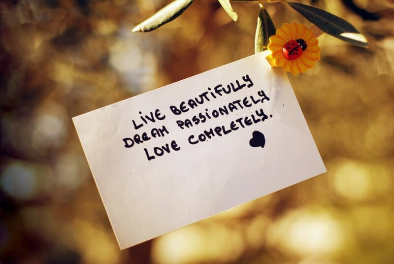 Note with Inspirational Text