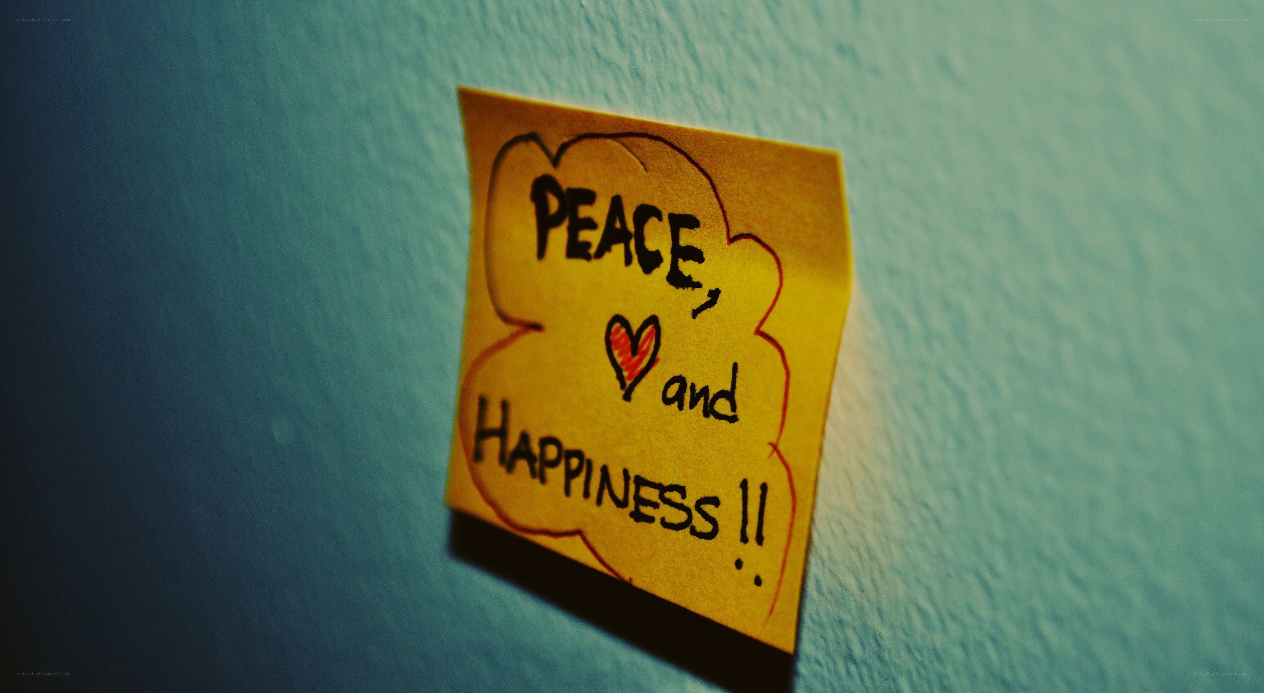 note with peace and happiness message