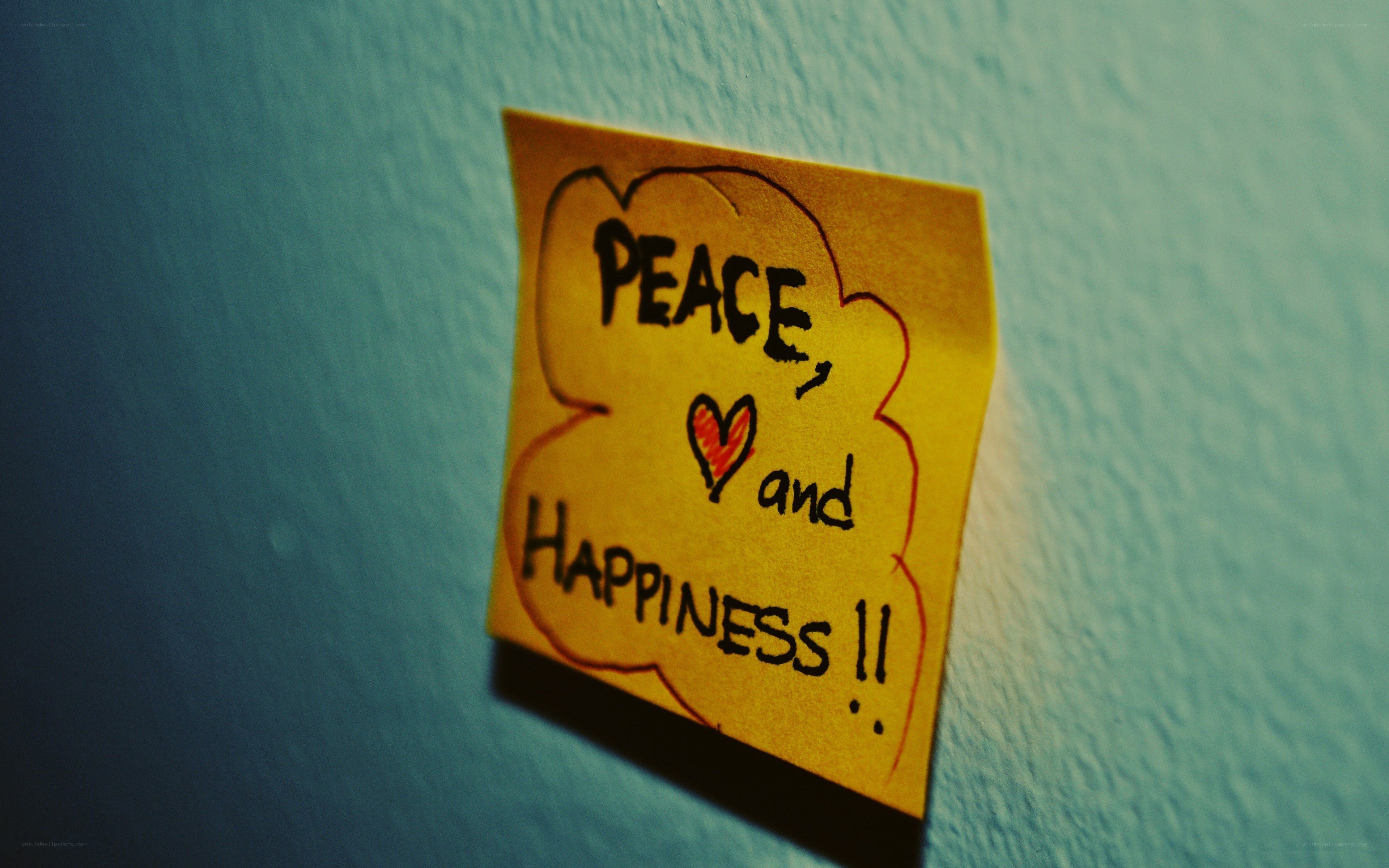 note with peace and happiness message