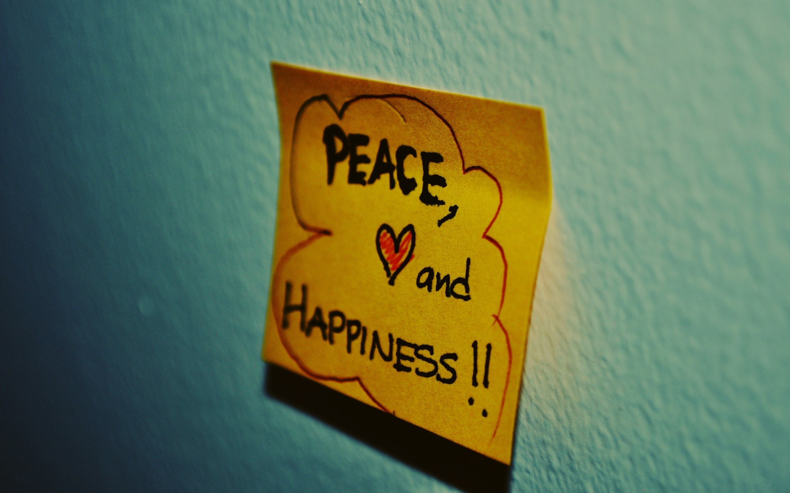 note with peace and happiness message