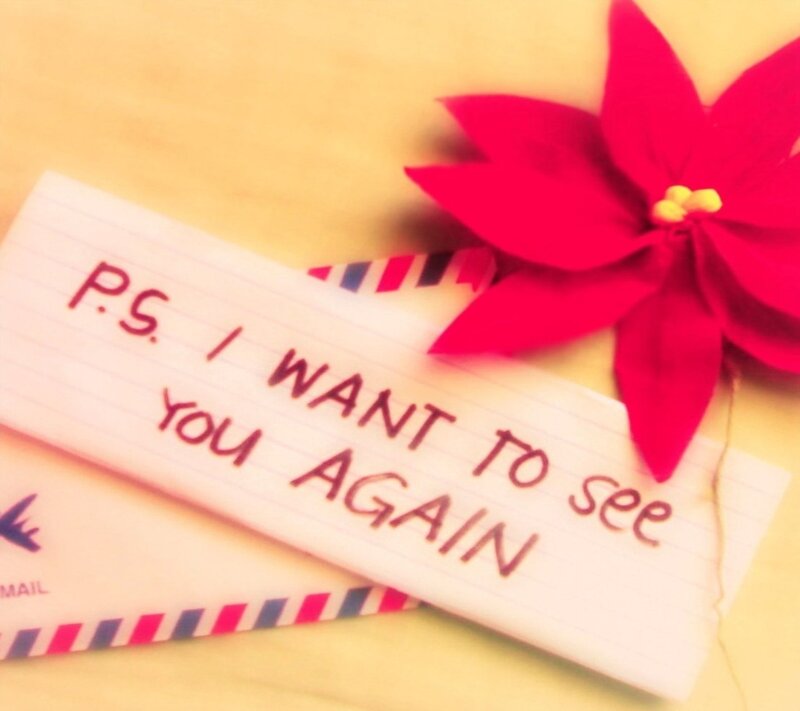 Note with Poinsettia Flower — Red