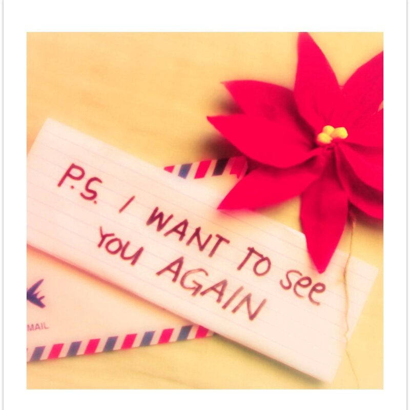 Note with Poinsettia Flower