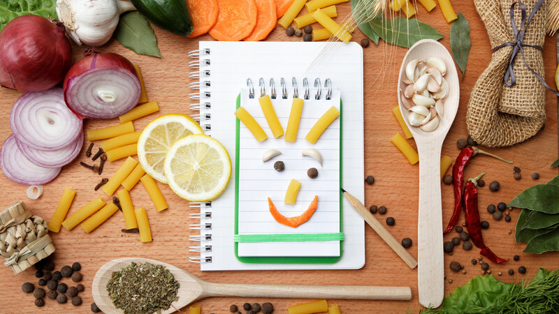 Notebook with Food Face — Brown