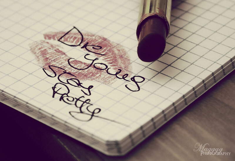 Notebook with Lipstick Mark