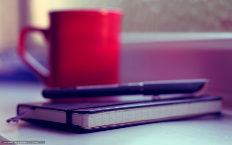 Notebook with Pen and Mug — Red