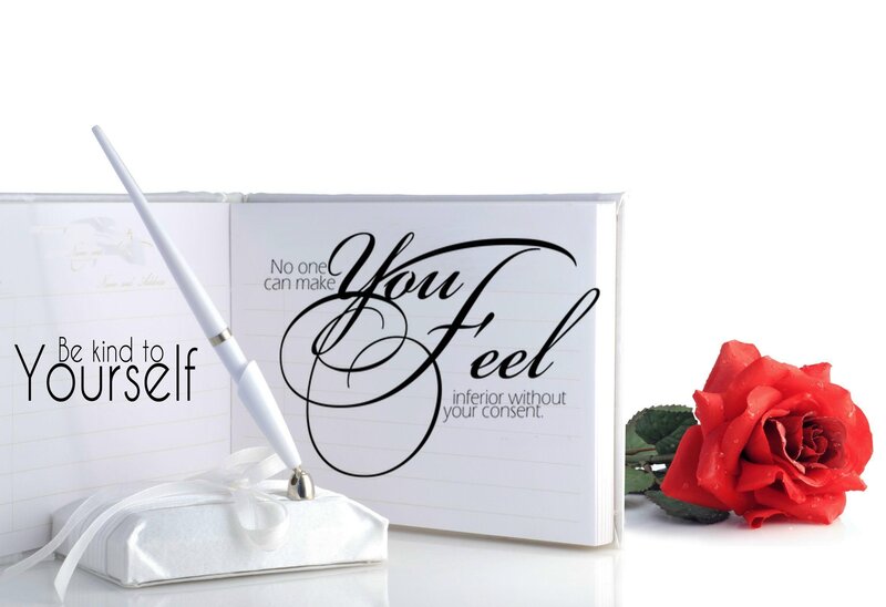 Notebook with Pen and Rose