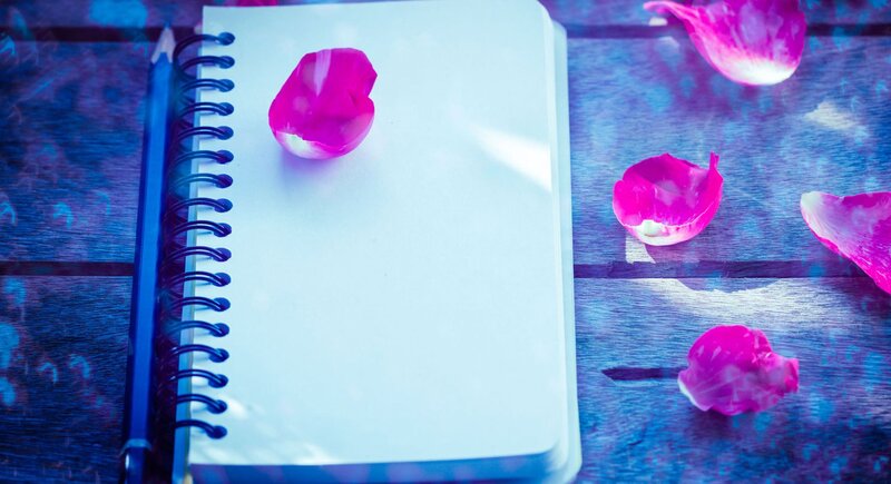 Notebook with Rose Petals