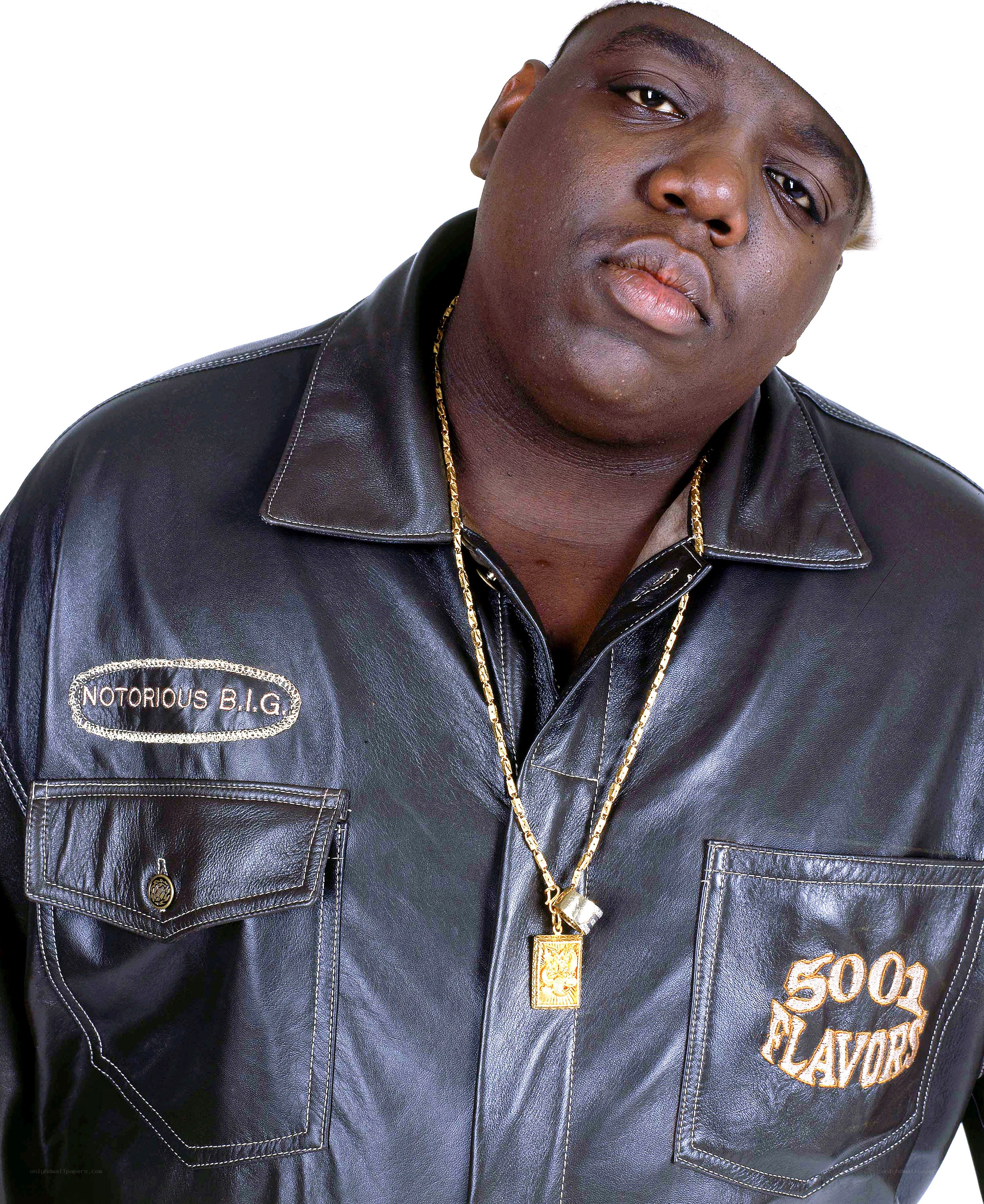 Notorious B.I.G. in leather jacket