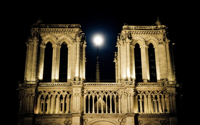 Notre Dame at night