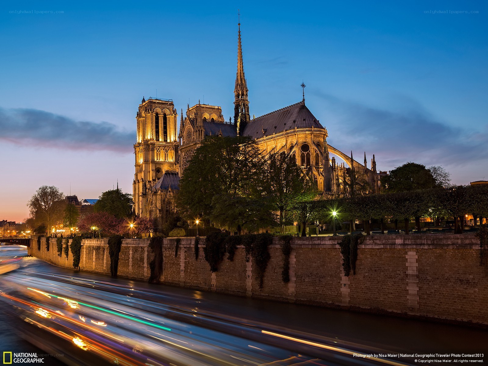 Notre-Dame Cathedral at dusk