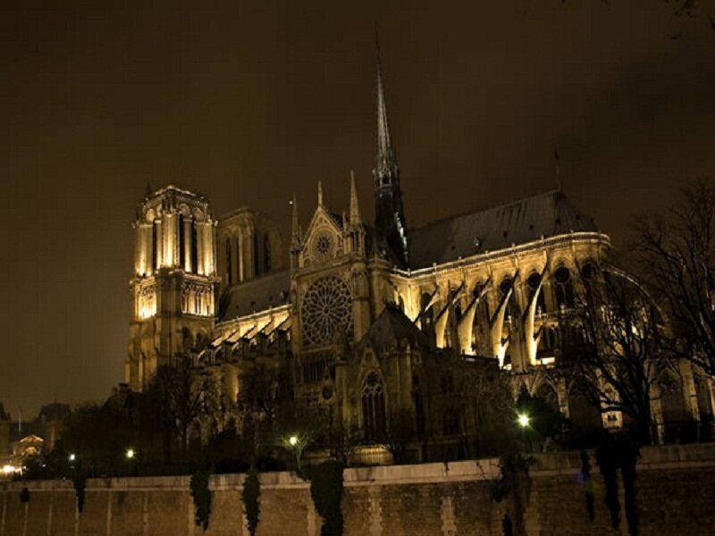 Notre-Dame Cathedral — Black, Dramatic, Night