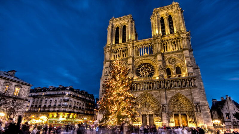 Notre-Dame Cathedral — Blue, Festive