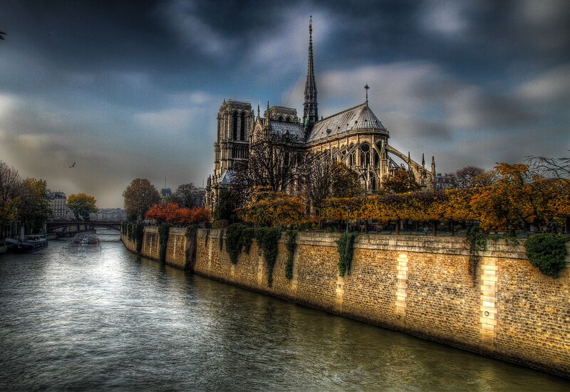Notre-Dame Cathedral — Gray, Dramatic, Autumn