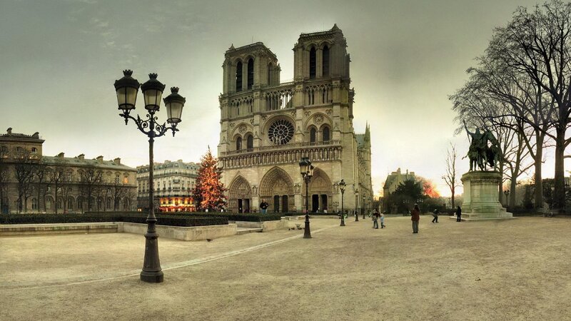 Notre-Dame Cathedral — Gray, Dramatic, Winter