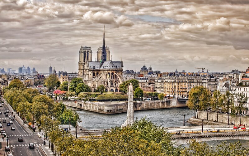Notre-Dame Cathedral — Gray, Overcast, Afternoon