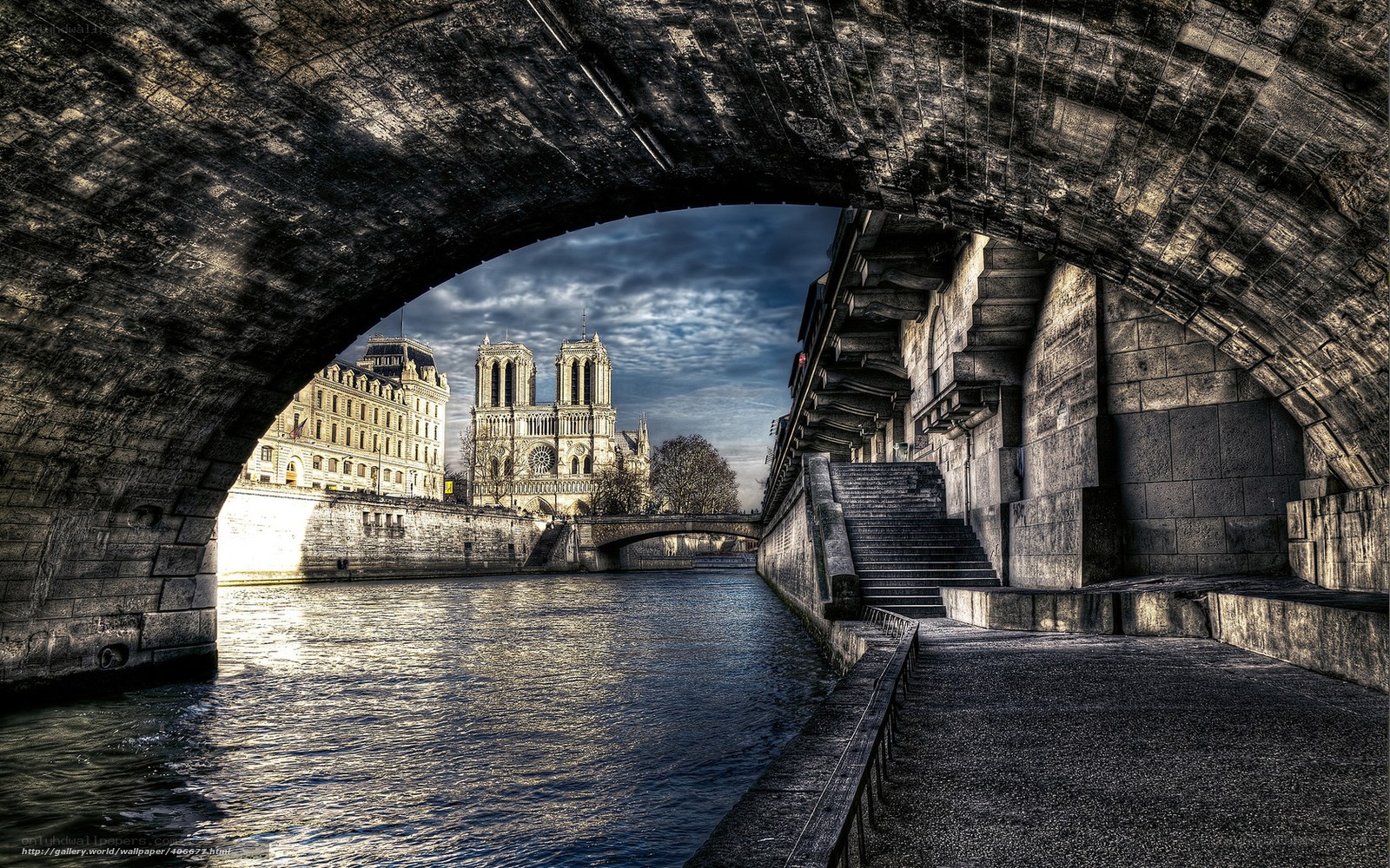 Notre-Dame from under the bridge