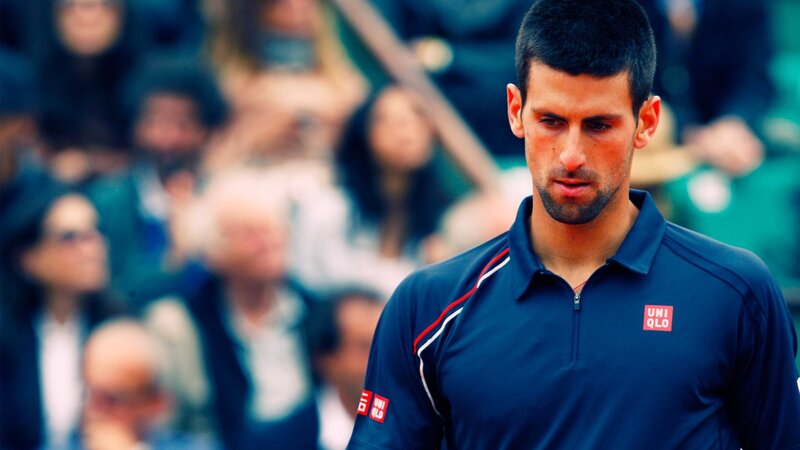 Novak Djokovic on tennis court