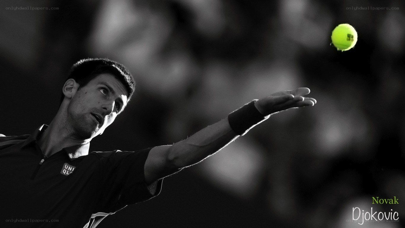 Novak Djokovic serving