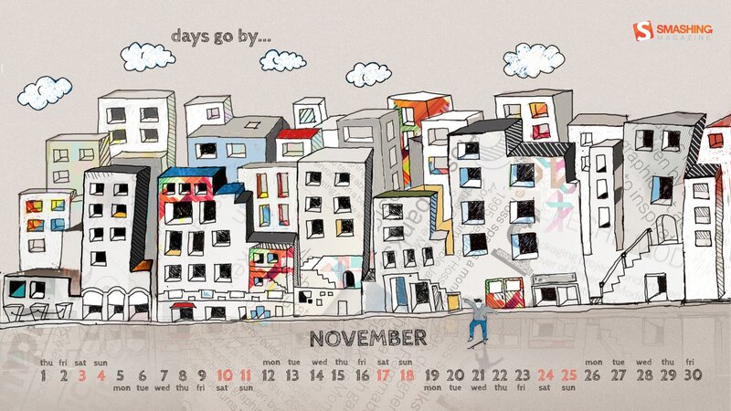 November calendar illustration