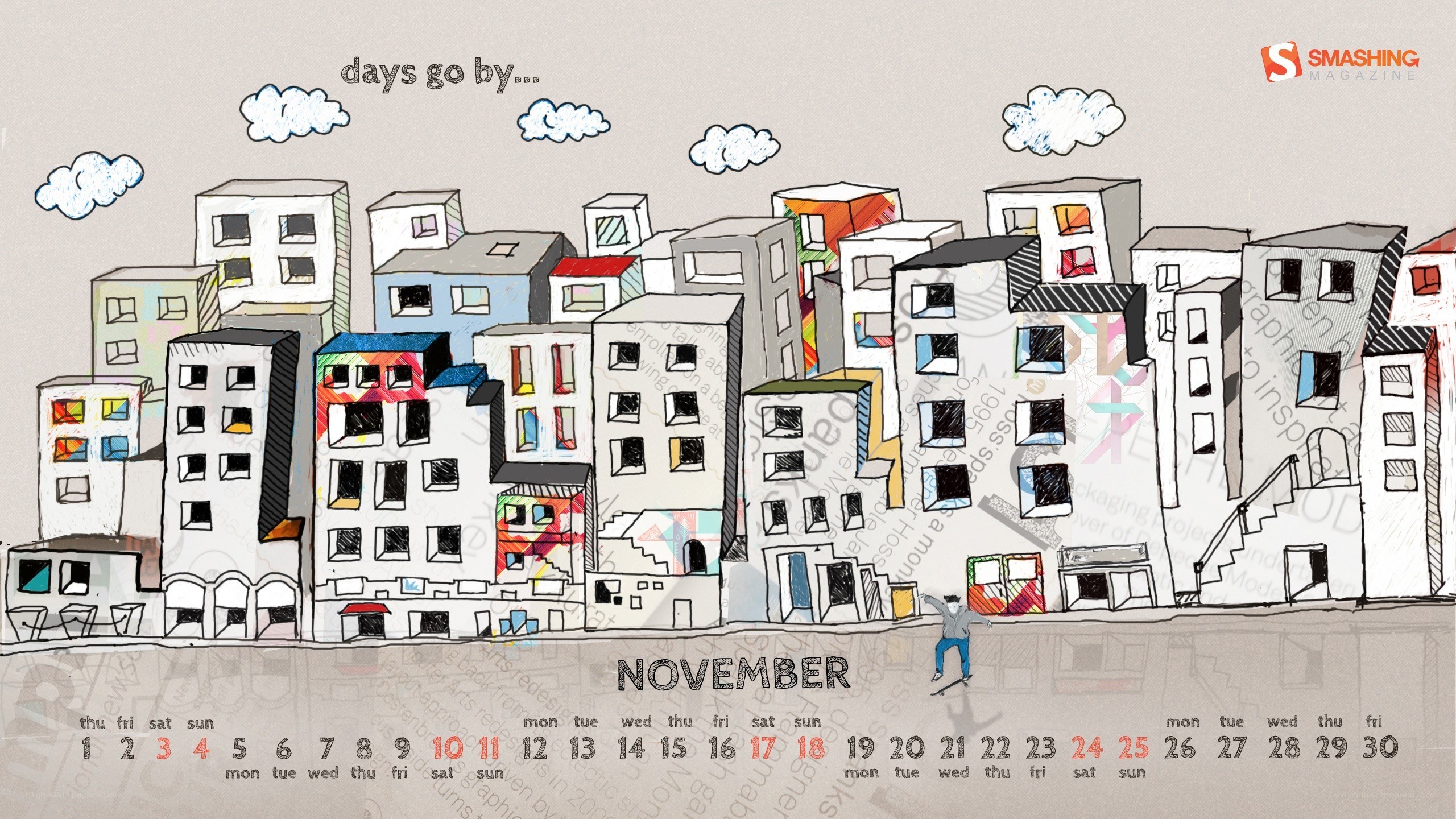 November calendar illustration