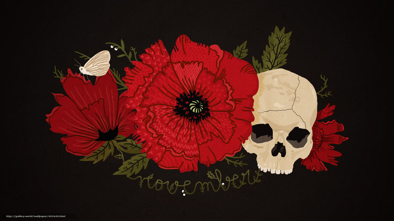 November floral skull design