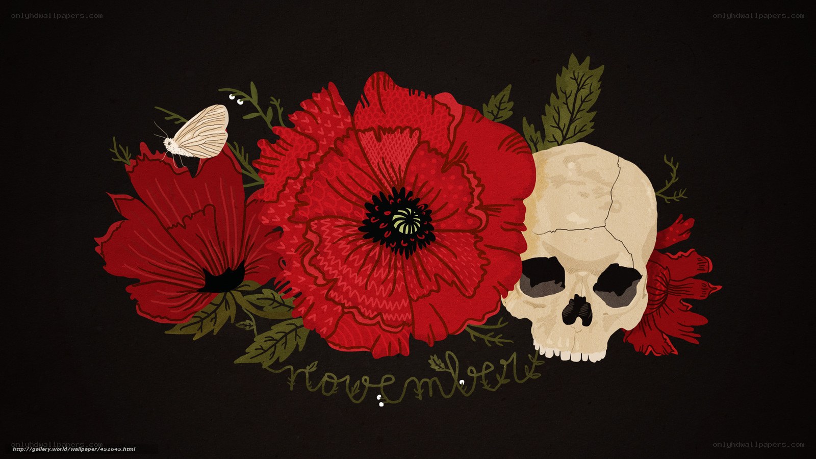 November floral skull design