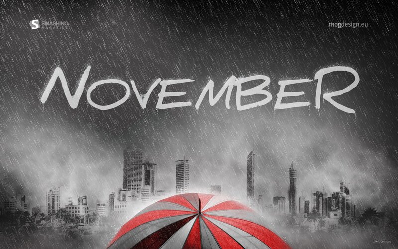 November rain cityscape
