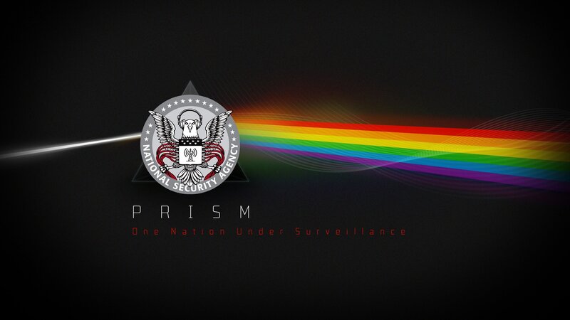 NSA Logo with Rainbow Prism — Black, Dramatic