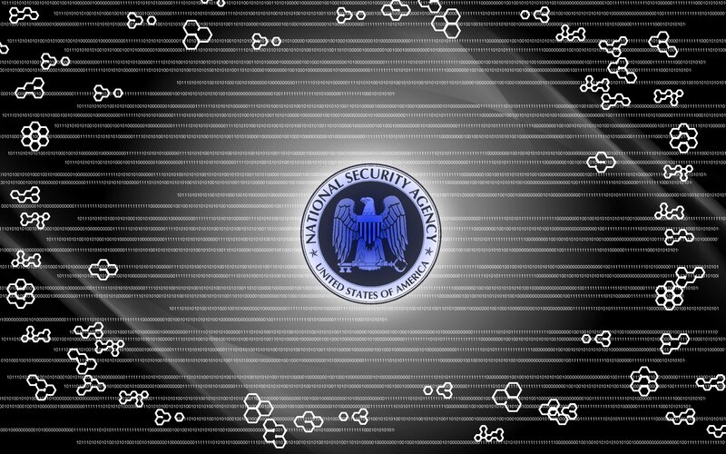 NSA Seal on Digital Background — Black