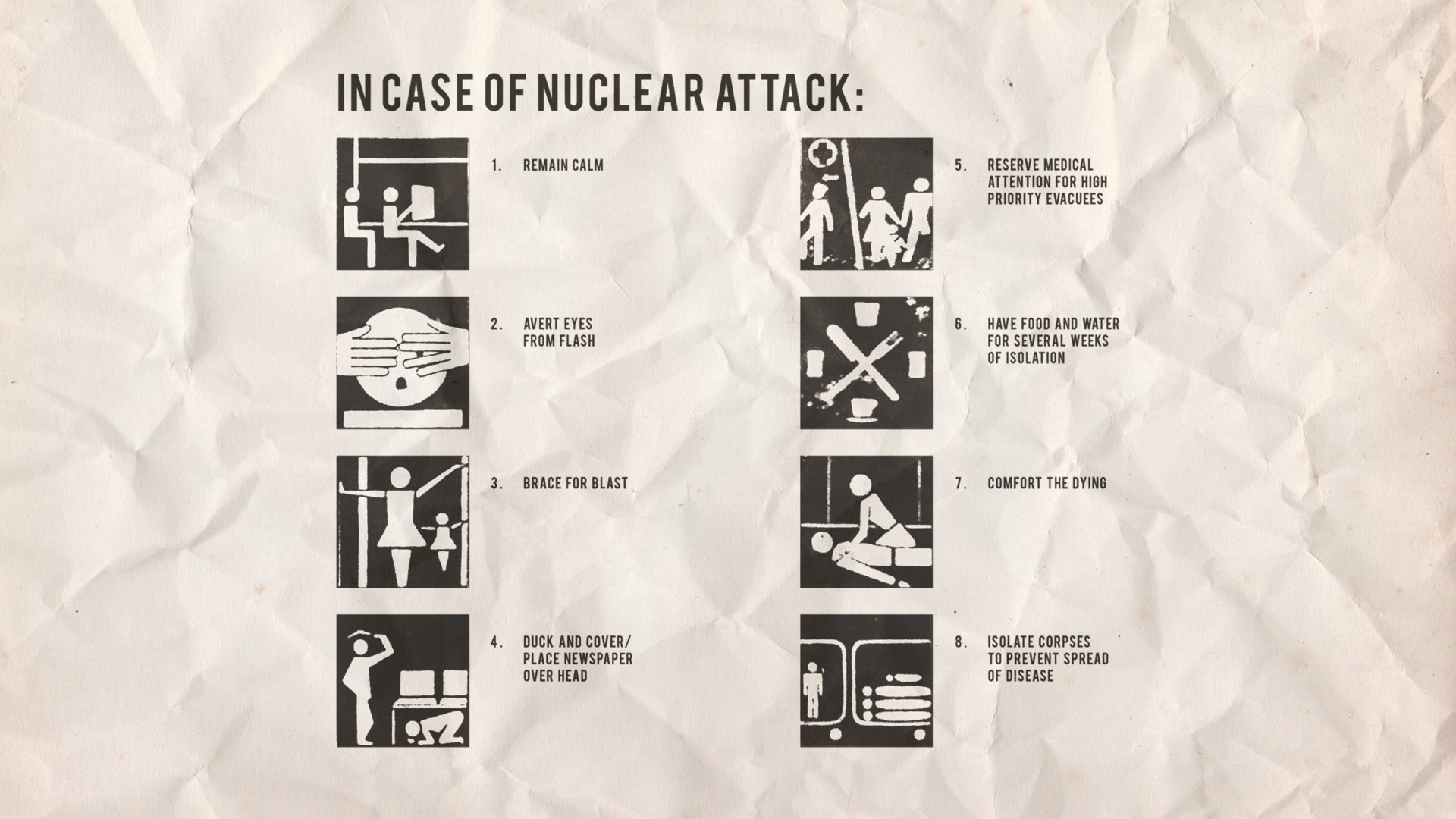 Nuclear attack instructions