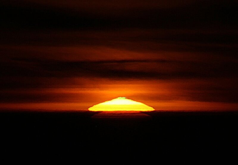 Nuclear explosion at sunset