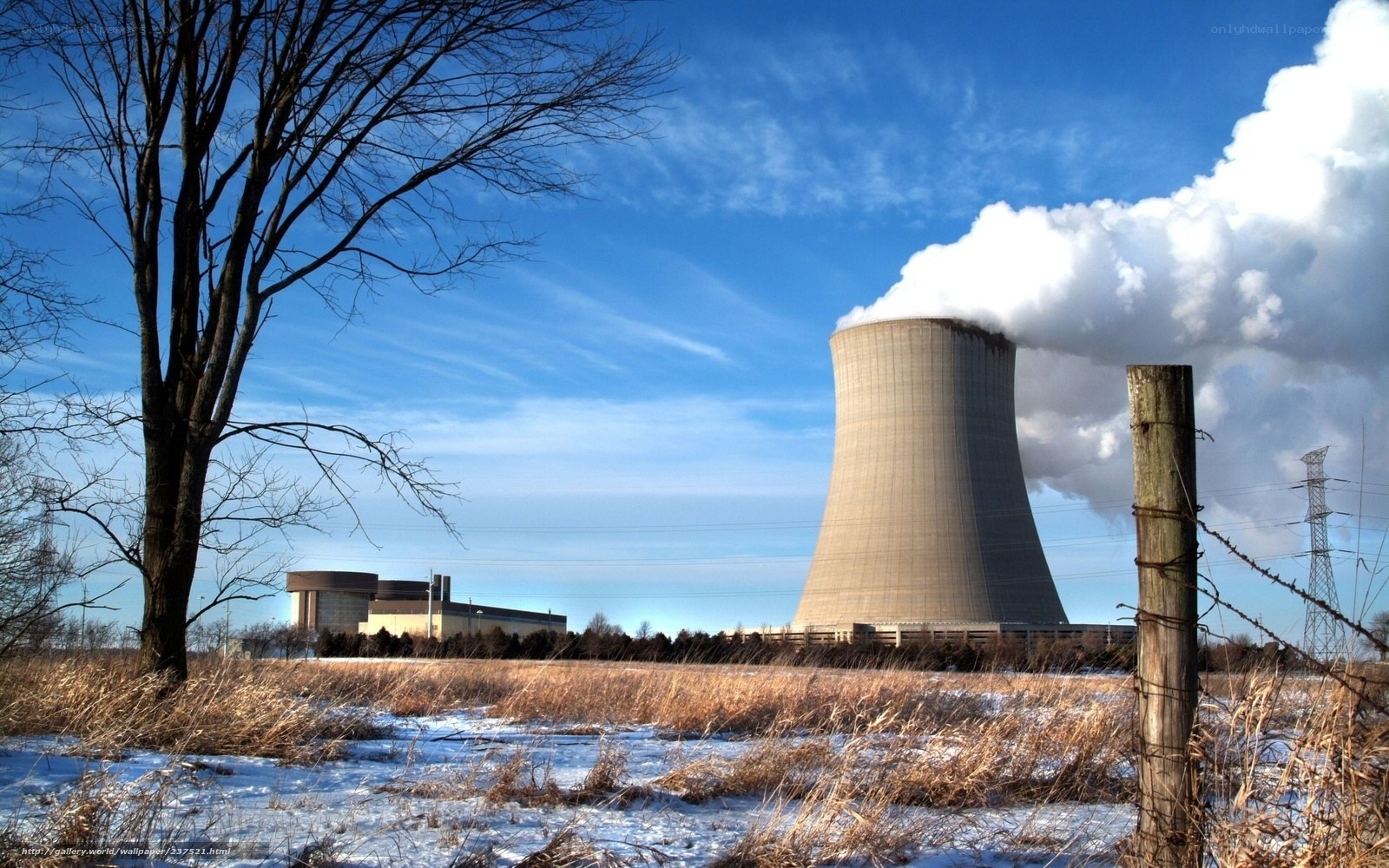 Nuclear power plant in winter