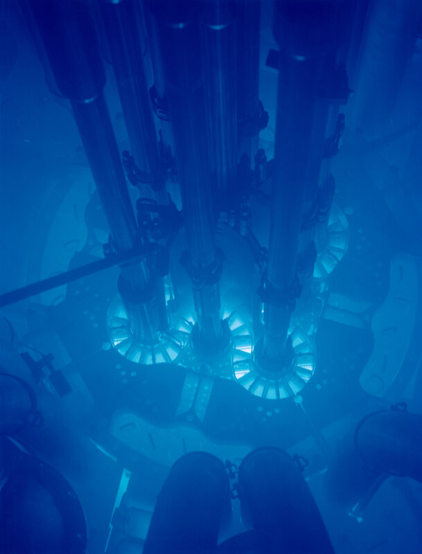 Nuclear reactor core underwater