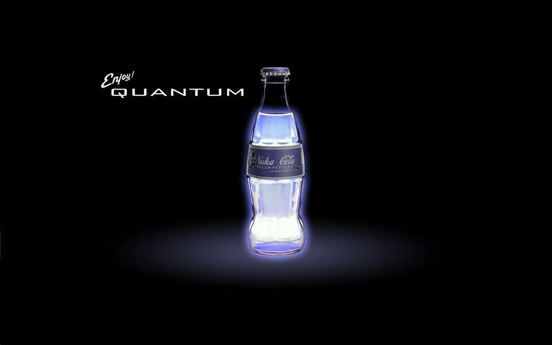 Nuka-Cola Quantum Bottle — Black, Dramatic, Digital Art