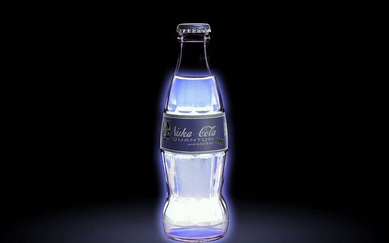 Nuka-Cola Quantum Bottle — Black, Dramatic, Photograph, Cap