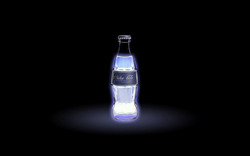 Nuka-Cola Quantum Bottle — Black, Dramatic, Photograph, Label, Light