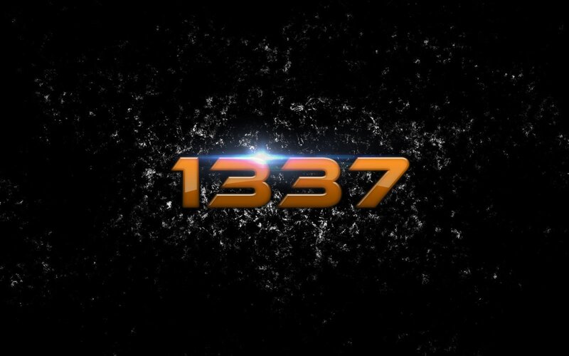 Number 1337 on Dark Background