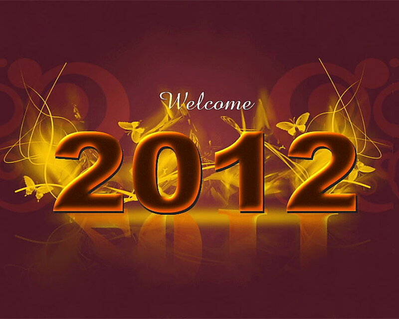 Number 2012 with Butterflies — Brown
