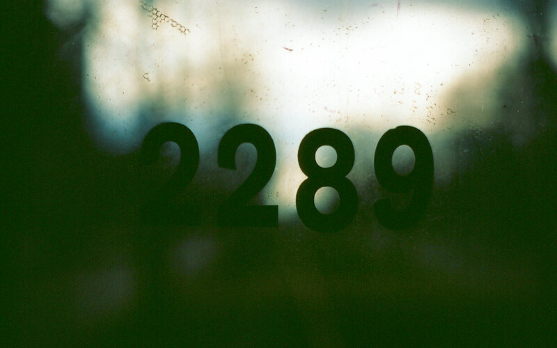 number 2289 on glass