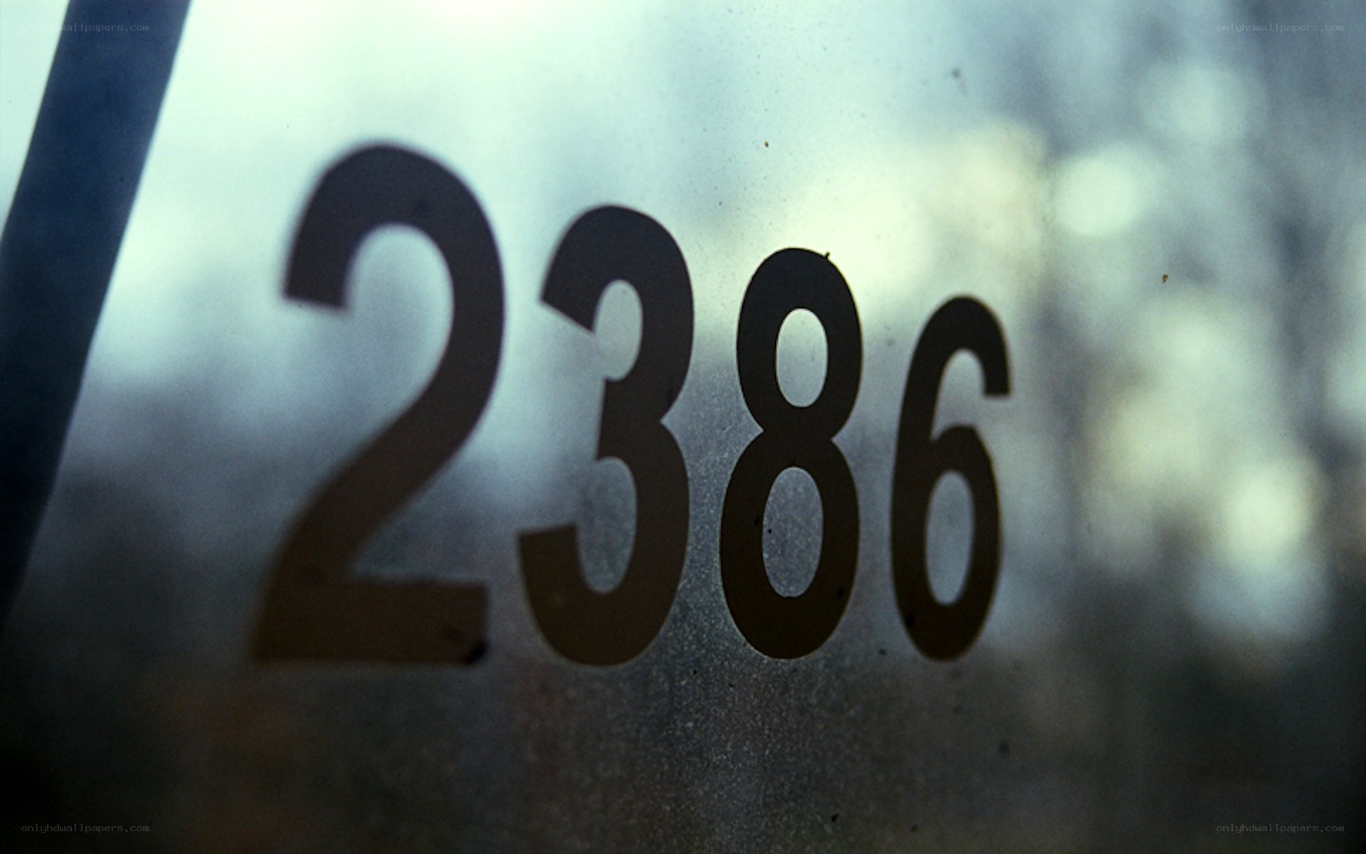 number 2386 on glass