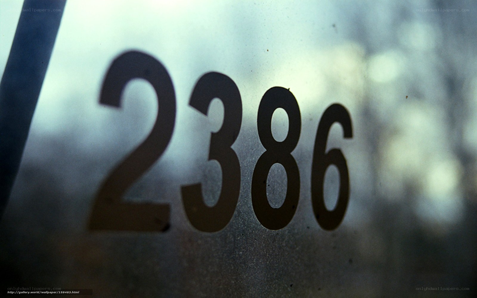 number 2386 on glass