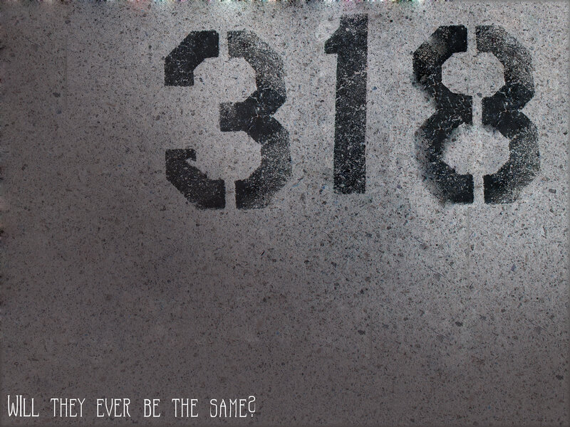 Number 318 on concrete