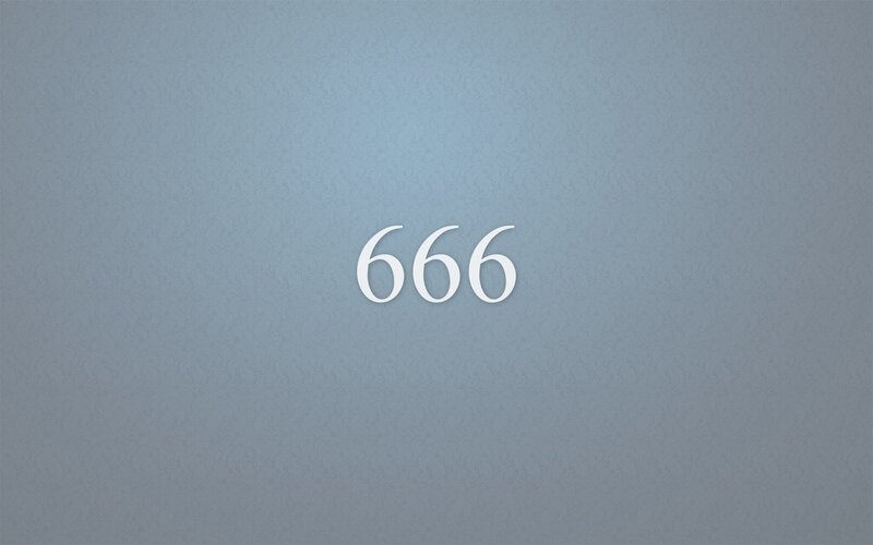 Number 666 on Gray Background — Neutral