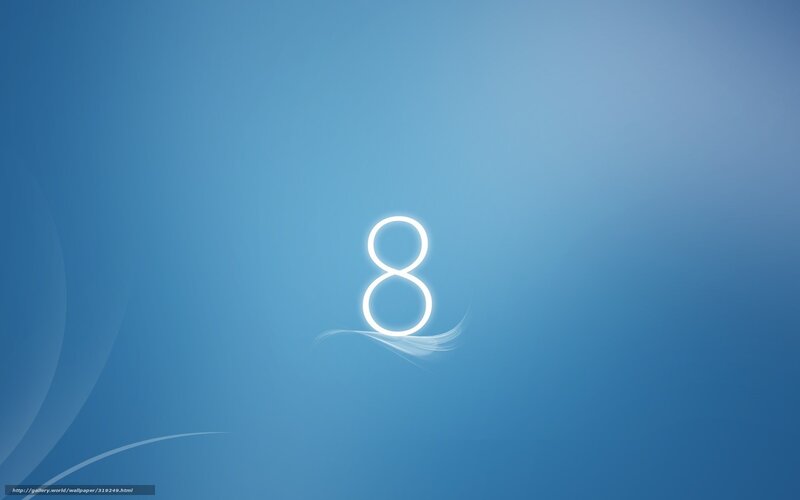 Number 8 on blue background